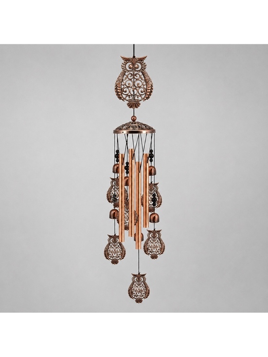 Other - Whimsical Metal Iron Art Wind Chime with Owls